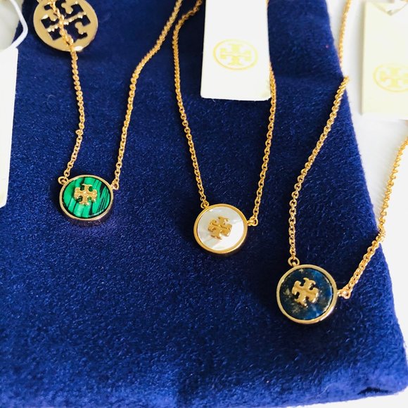 TORY BURCH SEMI PRECIOUS PENDANT NECKLACE - Picture 1 of 7